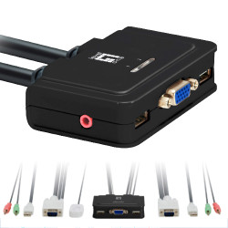 ÷ Conmutador automatico level one v/t/m 1a2 cpus usb con audio cables incluidos - 169-LOKVM-0223