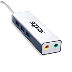 ÷ Tarjeta de sonido usb 5.1 approx appusb51hub + hub usb-a a 3xusb 3.0 - 169-APPUSB51HUB