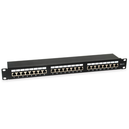 ÷ Patch panel 24 puertos categoria 6 apantallado color negro - 169-EQ326425