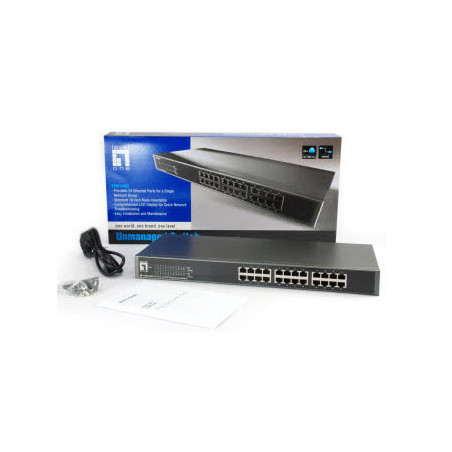 ÷ Switch level one no gestion 24 puertos 10/100 rack 19\" - 169-LOFSW-2450