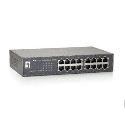 ÷ Switch level one no gestion 16p 10/100/1000 mini con kit montaje rack 19\" - 169-LOGEU-1621