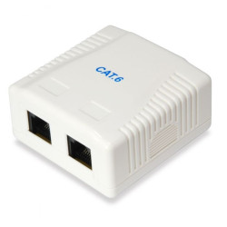 ÷ Roseta de superficie categoria 6 2 hembras rj45 color blanco - 169-EQ235214