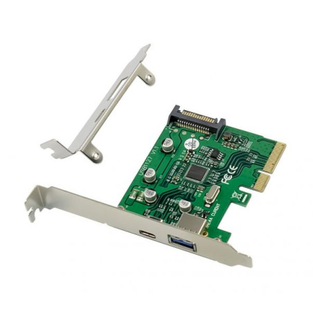 ÷ Controladora pcie conceptronic emrick09g pcie x4 2 puertos usb 3.2 gen2 ( usb-c,usb-a) - 169-2CONEMRICK09G