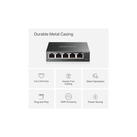 ÷ Switch no gestionable mercusys ms105gs-m2  5p 5x2.5gb carcasa metalica - 169-TPMMS105GS-M2