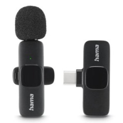 ÷ Microfono hama smart wireless gadget usb-c cancelacion ruido ia patron omnidireccional pinza negro - 169-HAMA00004680