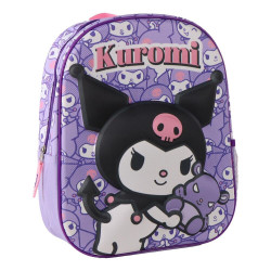 Mochila 3D Kuromi Hello Kitty 30cm - 8445484629842