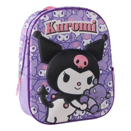 Mochila 3D Kuromi Hello Kitty 30cm - 8445484629842