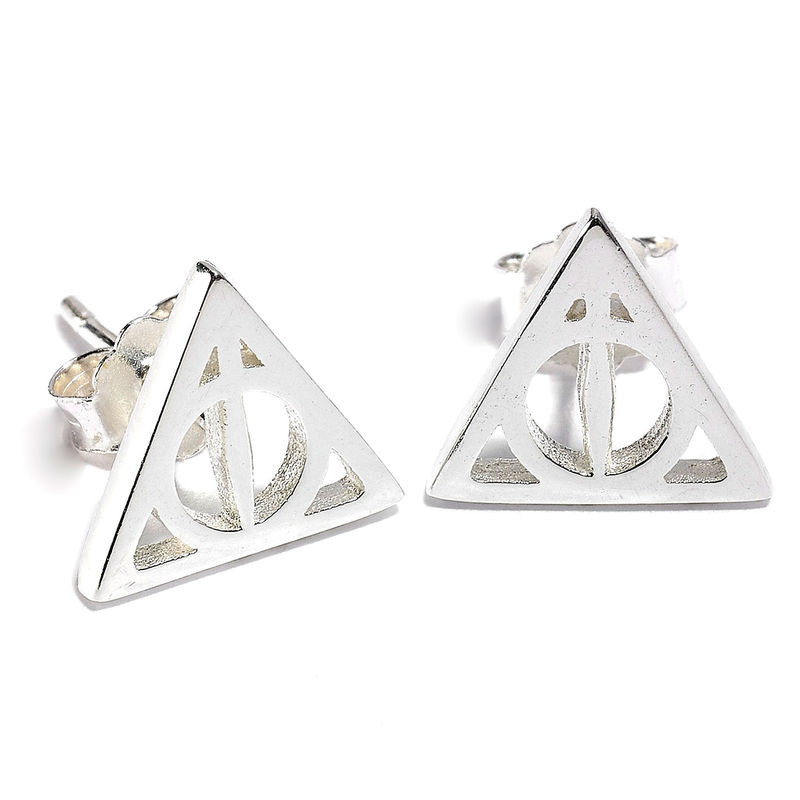 Pendientes Deathly Hallows plata - 5055583412363