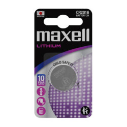 Maxell Pack de 1 Pila Litio de Boton CR2016 3V - CR2016-B1 MXL