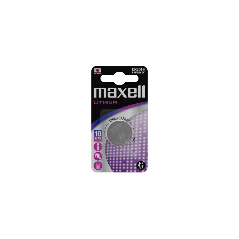 Maxell Pack de 1 Pila Litio de Boton CR2016 3V - CR2016-B1 MXL