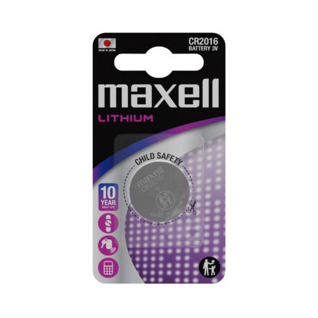 Maxell Pack de 1 Pila Litio de Boton CR2016 3V - CR2016-B1 MXL