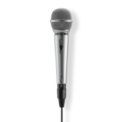 Hama Jam Star Microfono Dinamico - Cable 3m - 100Hz - Jack 3.5mm - Cardioide - 600 Ohm - 170x52x52mm - Color Plata - 00046004