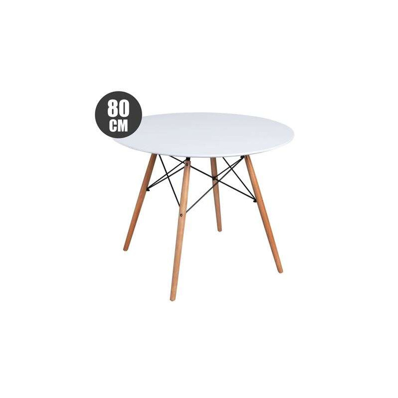 Muvip Mesa Redonda Design D500 80cm - Color Blanco - MV0322
