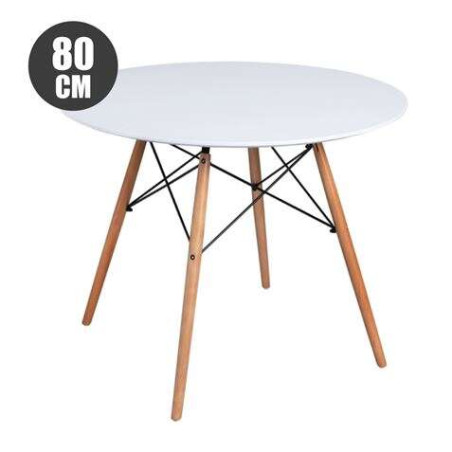 Muvip Mesa Redonda Design D500 80cm - Color Blanco - MV0322