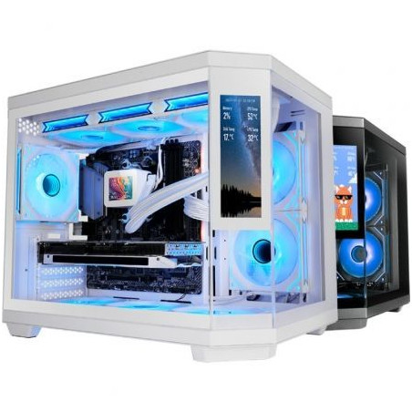 Caja Gaming Minitorre Mars Gaming MC-3TCORELCDM/ Blanca - MC3TCORELCDMW