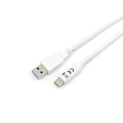 Equip Kabel USB-A 3.2 - C St/St 1.00m 3A/20V ws - 128363-2