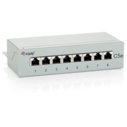 Equip Patchpanel 8x RJ45 Cat5e FTP Desktop hellgrau - 227308