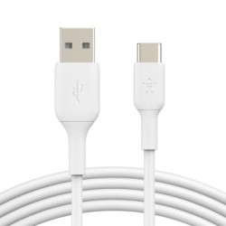 1x2 Belkin USB-C/USB-A PVC Cable 1m, 2Pack white  CAB001bt1MWH2PK - CAB001BT1MWH2PK