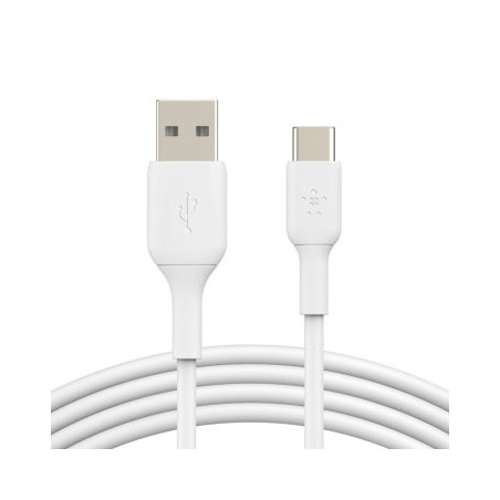 1x2 Belkin USB-C/USB-A PVC Cable 1m, 2Pack white  CAB001bt1MWH2PK - CAB001BT1MWH2PK