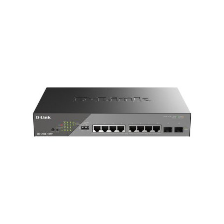 SWITCH GESTIONABLE D-LINK DSS-200G-10MP/E POE+POE++ 30WXPUERTO 8X10/100/1000 Mbps + 2G SFP - DSS-200G-10MP/E
