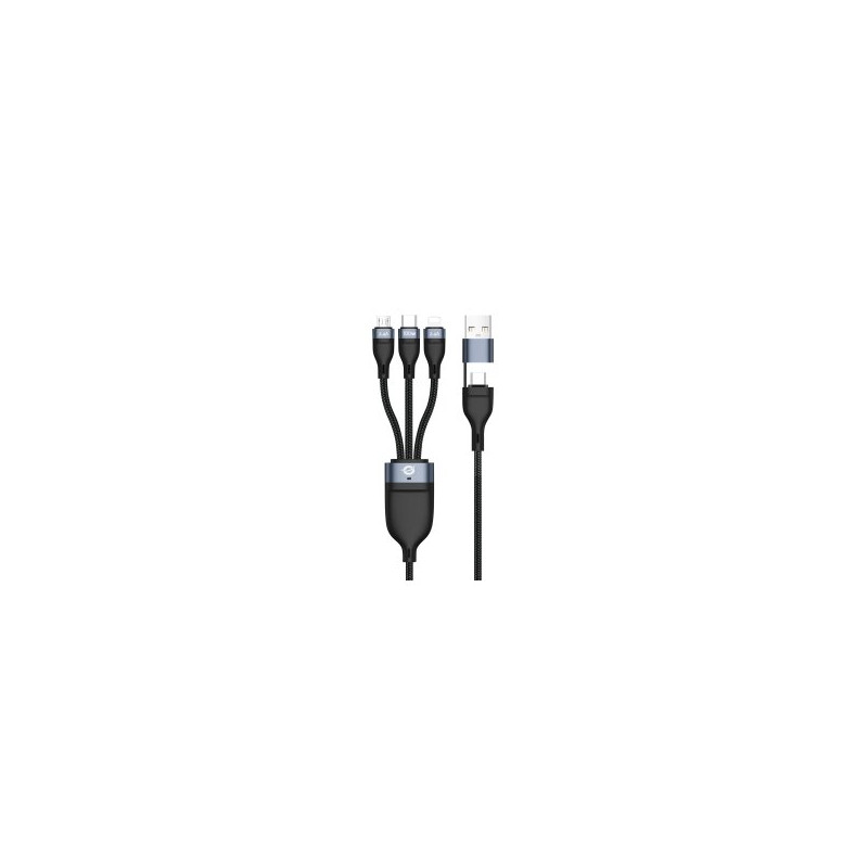 CONCEPTRONIC Kabel USB-C/-A3.0-C/MicroB/+ 480Mbs 1.50m sw - ETTA06B15