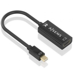 Conversor Aisens A125-0904/ Mini DisplayPort Macho - HDMI Hembra/ 15cm/ Negro - A125-0904