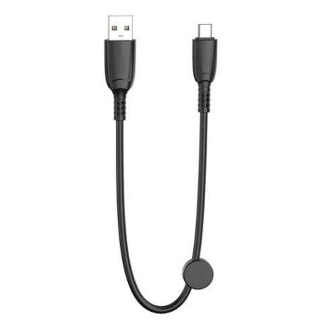 XO Cable NB247 Carga Rapida USB - Micro USB - 6A - 25cm con Clip - Color Negro - XONB247MCBK