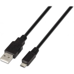 Cable USB 2.0 Aisens A101-0027/ USB Macho - MicroUSB Macho/ 480Mbps/ 80cm/ Negro - A101-0027