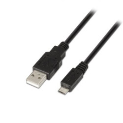 Cable USB 2.0 Aisens A101-0029/ USB Macho - MicroUSB Macho/ 3m/ Negro - A101-0029