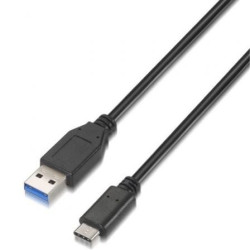 Cable USB 3.1 Tipo-C Aisens A107-0060/ USB Tipo-C Macho - USB Macho/ 10Gbps/ 1m/ Negro - A107-0060