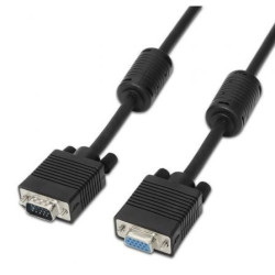 Cable Alargador SVGA Aisens A113-0078/ VGA Macho - VGA Hembra/ Hasta 3W/ 10Mbps/ 1.8m/ Negro - A113-0078