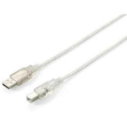Equip USB Kabel 2.0 A-B St/St 3.00m transparent Polybeutel - 4015867108017