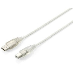 Equip USB Kabel 2.0 A-B St/St 5.00m transparent Polybeutel - 4015867108055