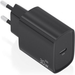 Cargador de Pared GaN Aisens A110-0951/ 1xUSB Tipo-C/ 30W/ Negro - A110-0951