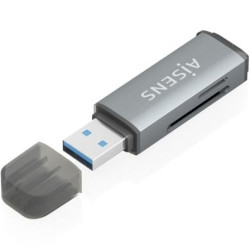 Lector de Tarjetas Externo Aisens ASCR-2A09-GR/ USB 3.1 - ASCR-2A09-GR