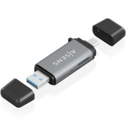 Lector de Tarjetas Externo Aisens ASCR-2AC11-GR/ USB 3.1 - ASCR-2AC11-GR