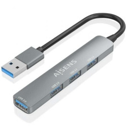 Hub USB 3.0 Aisens A106-0859/ 4xUSB/ Gris - A106-0859
