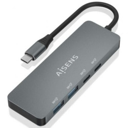 Hub USB Tipo-C Aisens A109-0694/ 2xUSB/ 2xUSB Tipo-C/ Gris - A109-0694