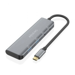 Hub USB Tipo-C Aisens A109-0763/ 2xUSB/ 2xUSB Tipo-C/ Gris - A109-0763