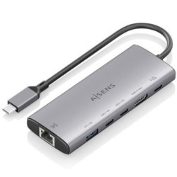 Docking USB Tipo-C Aisens ASUC-6P030-GR/ 1xHDMI 4K/ 1xUSB/ 2xUSB Tipo-C/ 1xRJ45/ 1xUSB Tipo-C PD/ Gris - ASUC-6P030-GR