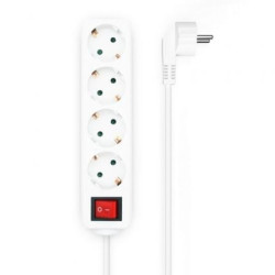 Regleta con Interruptor Aisens A154-0649/ 4 Tomas de Corriente/ Cable 1.4m/ Blanco - A154-0649