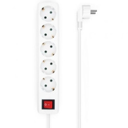 Regleta con Interruptor Aisens A154-0651/ 5 Tomas de Corriente/ Cable 1.4m/ Blanco - A154-0651