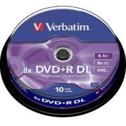 Verbatim DVD+R Doble Capa 8x 8.5GB (Tarrina 10 Uds) - 43666-2
