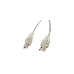 CABLE USB LANBERG USB-A MACHO A USB-B MACHO FERRITA 5M TRANSPARENTE - CA-USBA-12CC-0050-TR