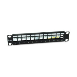 PATCH PANEL VACIO CAT.6 APANTALLADO 10" 12 PUERTOS KEYSTONE 1U RAL9005 - 769331