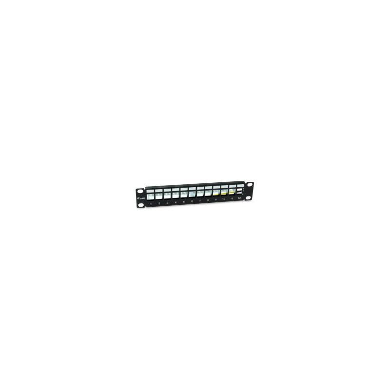 PATCH PANEL VACIO CAT.6 APANTALLADO 10" 12 PUERTOS KEYSTONE 1U RAL9005 - 769331