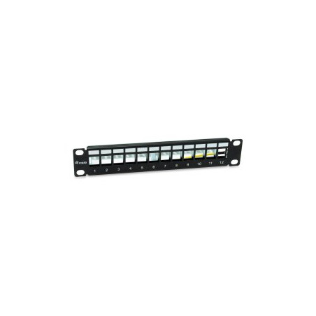 PATCH PANEL VACIO CAT.6 APANTALLADO 10" 12 PUERTOS KEYSTONE 1U RAL9005 - 769331