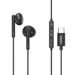 AURICULAR INTRAUDITIVO USB-C HAMA CLASSY MICROFONO CABLE 1.2m COLOR NEGRO - 00221785