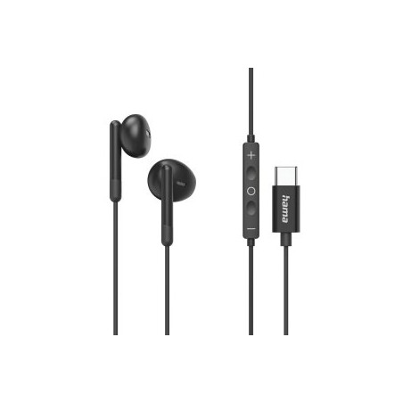 AURICULAR INTRAUDITIVO USB-C HAMA CLASSY MICROFONO CABLE 1.2m COLOR NEGRO - 00221785