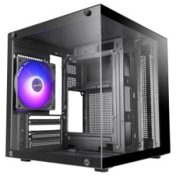 CAJA MICROATX MARS GAMING MC-CUBE GPU MAX 260mm CUBO PANORAMICO ARGB USB-C NEGRA - MCCUBE